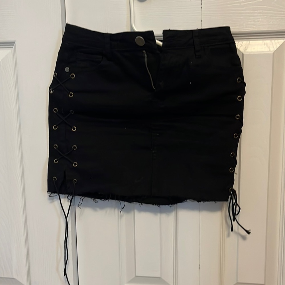 Black Denim Skirt